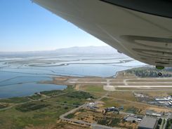 This airship also has panoramic view out the back!  South end of San Francisco Bay