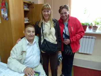 Soviet Pilot Hero with Judy and guide at Monino.