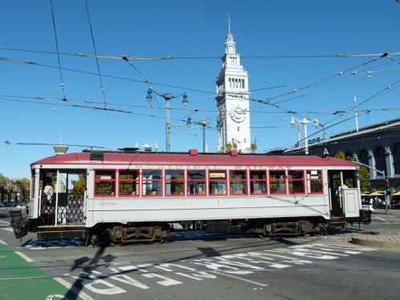 Street car #1 was built for the San Francisco Municipal Railway in 1912.  This restoration is in the original design with rattan seats.