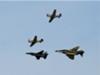 Finally got a decent shot.  From the top, clockwise, P-40 Warhawk, F-4 Phantom, F-16 Fighting Falcon, P-51 Mustang... Whew!