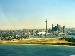 Aerial view Toronto Island Airport and Harbourfront Aerial view Toronto Island Airport and Harbourfront